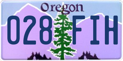 OR license plate 028FIH