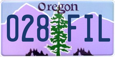 OR license plate 028FIL