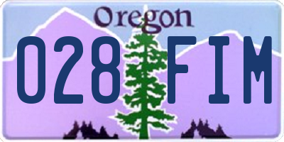 OR license plate 028FIM