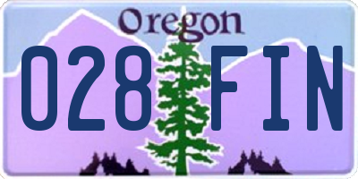 OR license plate 028FIN