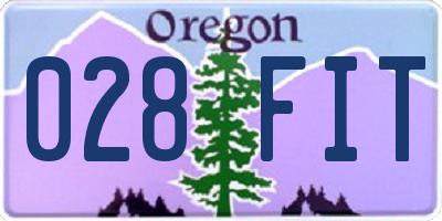 OR license plate 028FIT