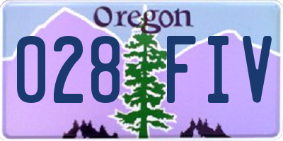 OR license plate 028FIV