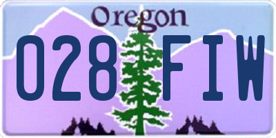 OR license plate 028FIW
