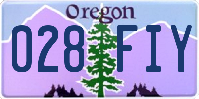 OR license plate 028FIY
