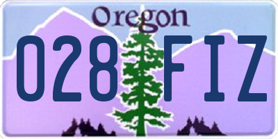 OR license plate 028FIZ