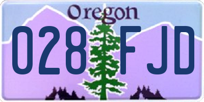 OR license plate 028FJD
