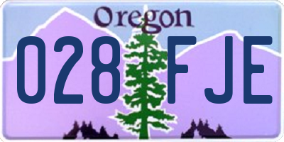 OR license plate 028FJE