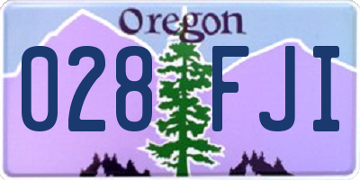 OR license plate 028FJI