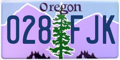 OR license plate 028FJK