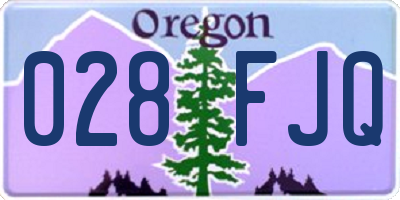 OR license plate 028FJQ