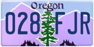 OR license plate 028FJR
