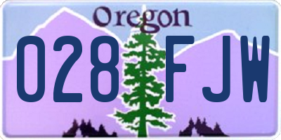 OR license plate 028FJW