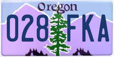 OR license plate 028FKA