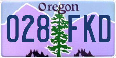 OR license plate 028FKD