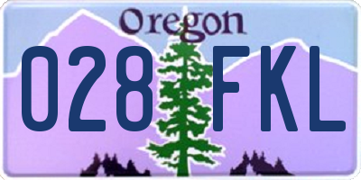OR license plate 028FKL