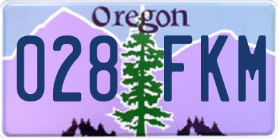OR license plate 028FKM