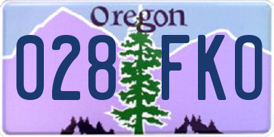 OR license plate 028FKO