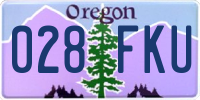 OR license plate 028FKU