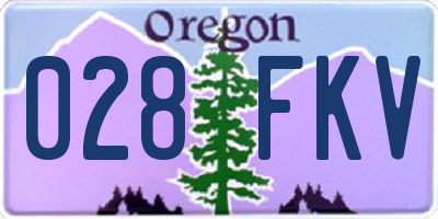 OR license plate 028FKV