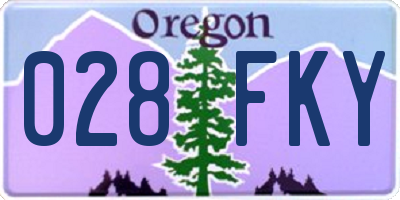 OR license plate 028FKY