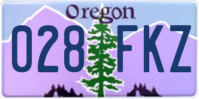 OR license plate 028FKZ