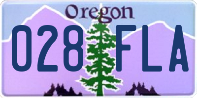 OR license plate 028FLA
