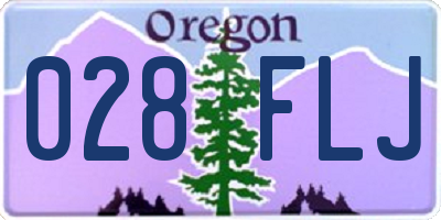 OR license plate 028FLJ