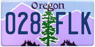 OR license plate 028FLK