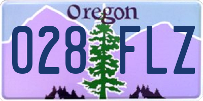 OR license plate 028FLZ