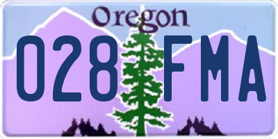 OR license plate 028FMA