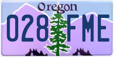 OR license plate 028FME
