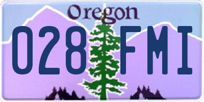OR license plate 028FMI