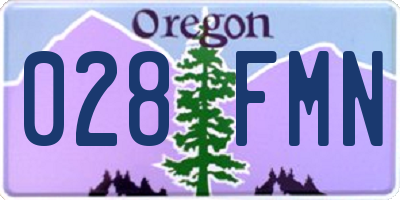 OR license plate 028FMN