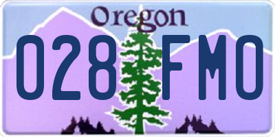 OR license plate 028FMO