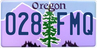 OR license plate 028FMQ