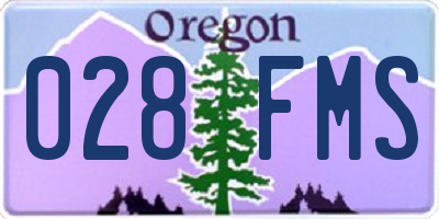 OR license plate 028FMS