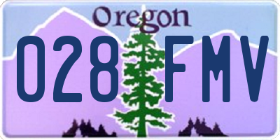 OR license plate 028FMV