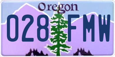 OR license plate 028FMW