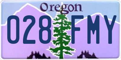 OR license plate 028FMY