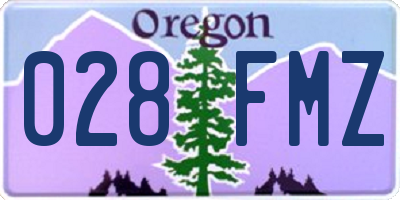 OR license plate 028FMZ