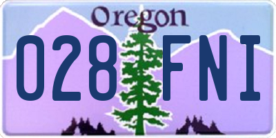 OR license plate 028FNI