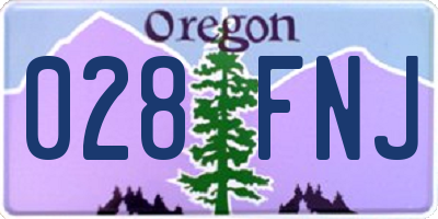 OR license plate 028FNJ