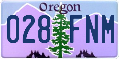 OR license plate 028FNM