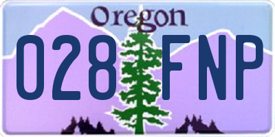 OR license plate 028FNP