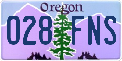 OR license plate 028FNS