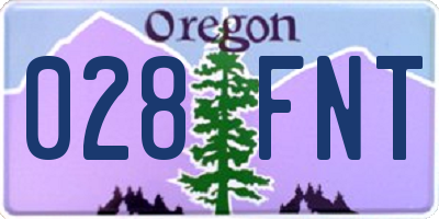 OR license plate 028FNT