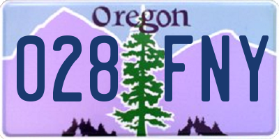 OR license plate 028FNY