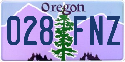 OR license plate 028FNZ