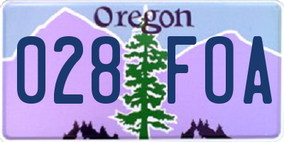 OR license plate 028FOA