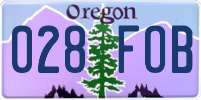 OR license plate 028FOB